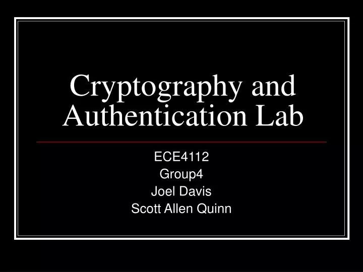 cryptography and authentication lab