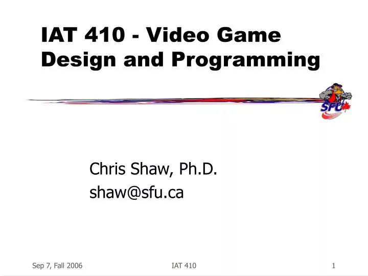 iat 410 video game design and programming