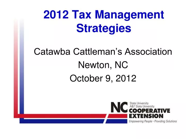 2012 tax management strategies