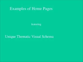 Examples of Home Pages