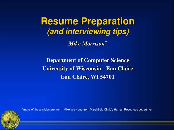 resume preparation and interviewing tips