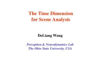 The Time Dimension for Scene Analysis