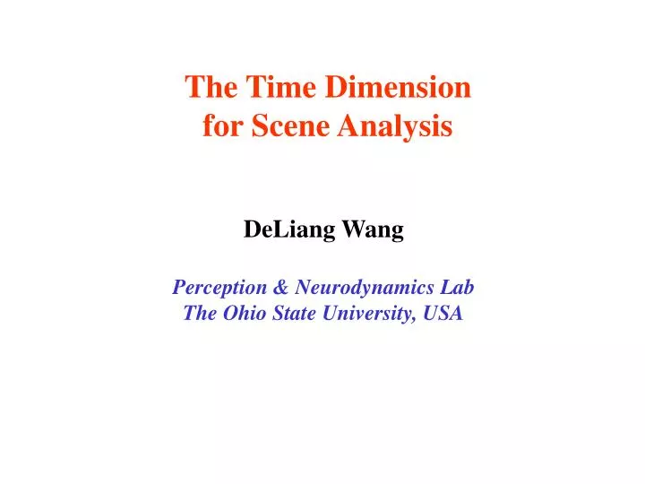 the time dimension for scene analysis
