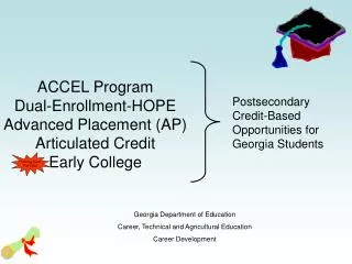 ACCEL Program Dual-Enrollment-HOPE Advanced Placement (AP) Articulated Credit Early College