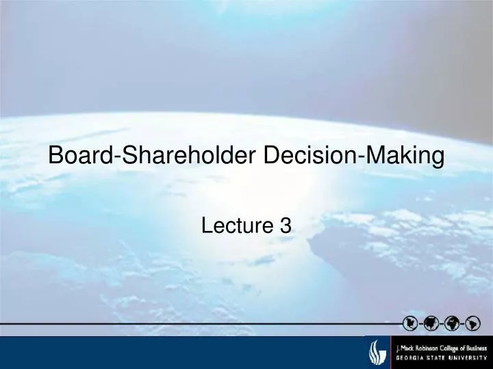 board shareholder decision making