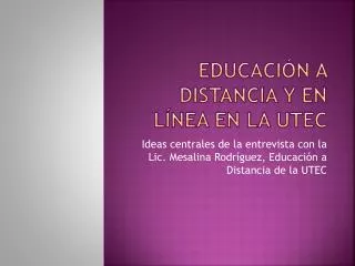 educaci n a distancia y en l nea en la utec