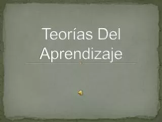 teor as del aprendizaje