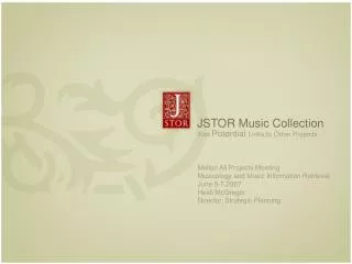 JSTOR Music Collection