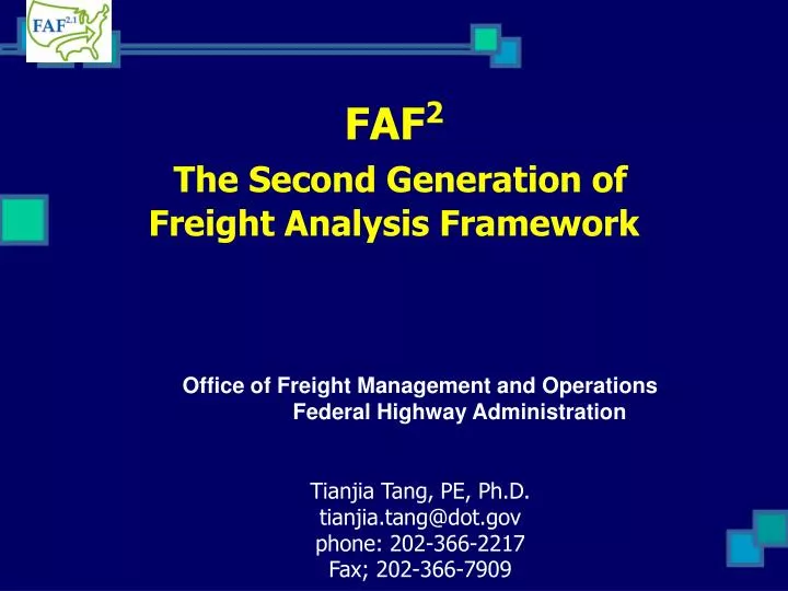 faf 2 the second generation of freight analysis framework