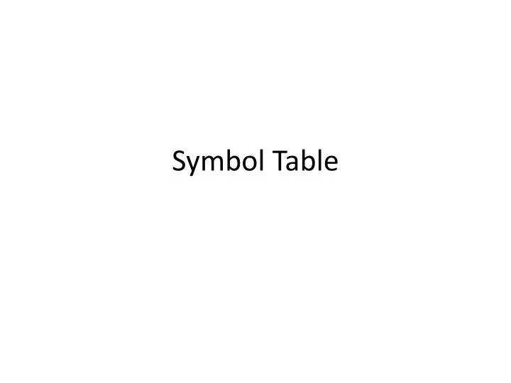 symbol table