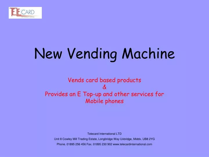 new vending machine