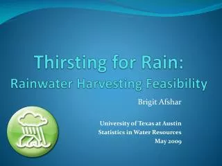 Thirsting for Rain: Rainwater Harvesting Feasibility