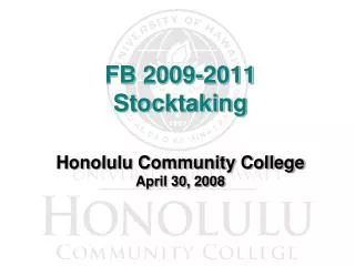 FB 2009-2011 Stocktaking