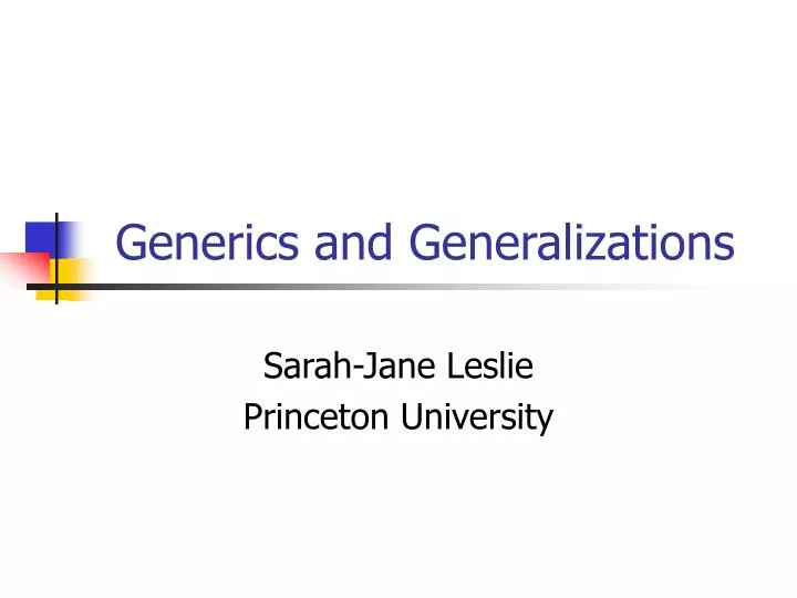 generics and generalizations