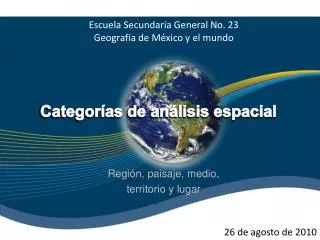 categor as de an lisis espacial