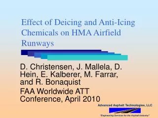 Effect of Deicing and Anti-Icing Chemicals on HMA Airfield Runways
