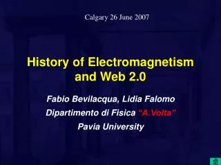 History of Electromagnetism and Web 2.0