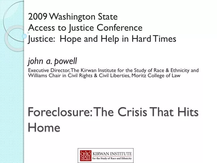 foreclosure the crisis that hits home