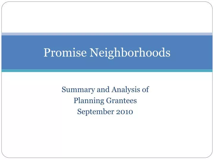 promise neighborhoods