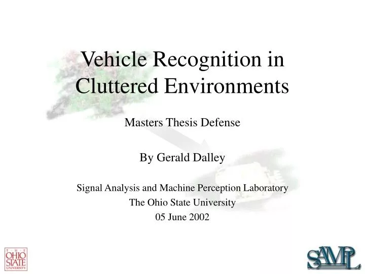 vehicle recognition in cluttered environments
