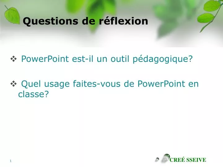 questions de r flexion