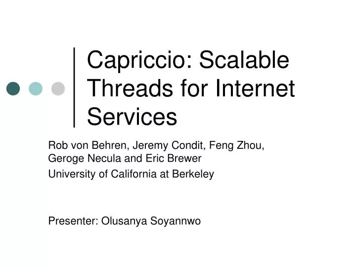 capriccio scalable threads for internet services