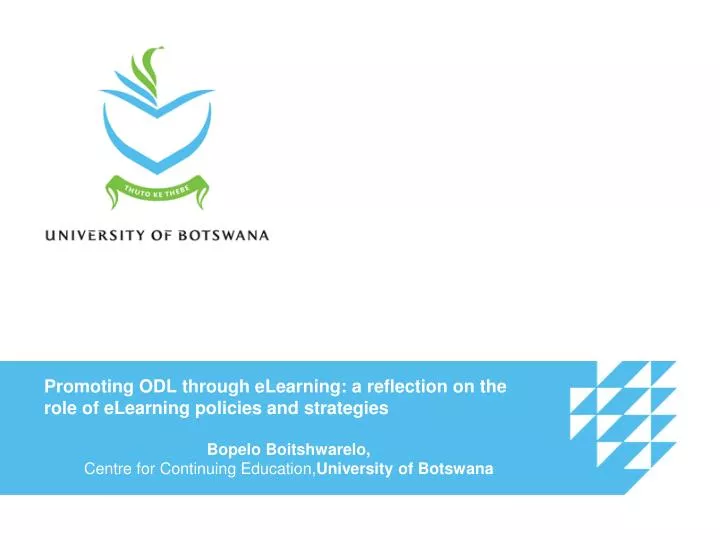 promoting odl through elearning a reflection on the role of elearning policies and strategies