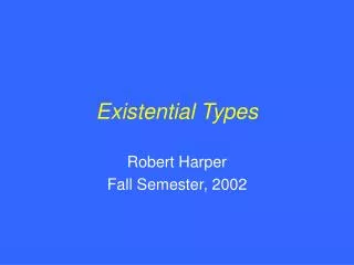 Existential Types
