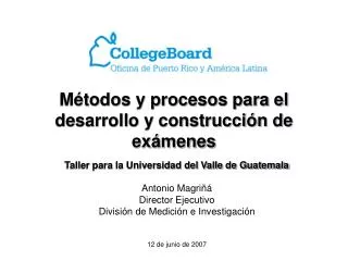 Métodos y procesos para el desarrollo y construcción de exámenes