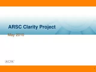 ARSC Clarity Project
