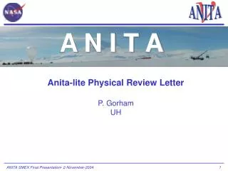 Anita-lite Physical Review Letter P. Gorham UH