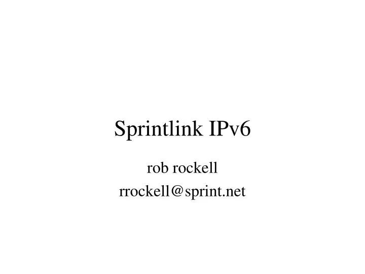 sprintlink ipv6