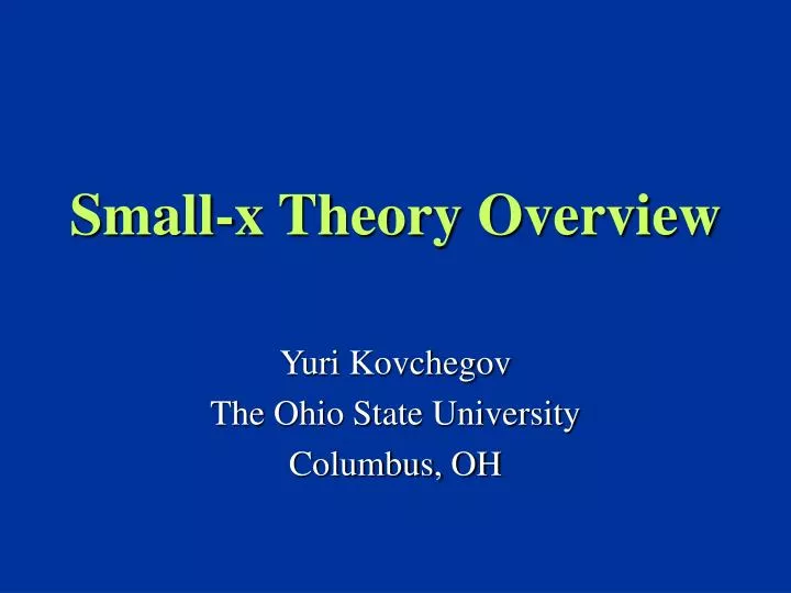 small x theory overview