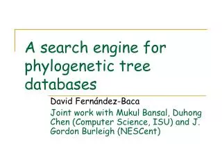 A search engine for phylogenetic tree databases