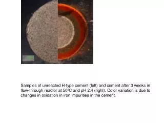 Cement samples recovered with sidewall corer from a 19 year-old oil well at RMOTC in Wyoming.