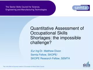 Quantitative Assessment of Occupational Skills Shortages: the impossible challenge?