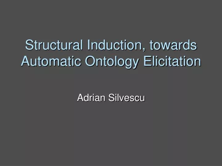 structural induction towards automatic ontology elicitation
