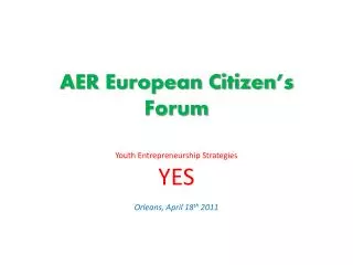 AER European Citizen’s Forum