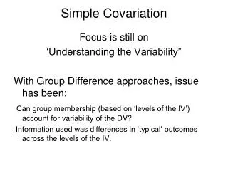 Simple Covariation
