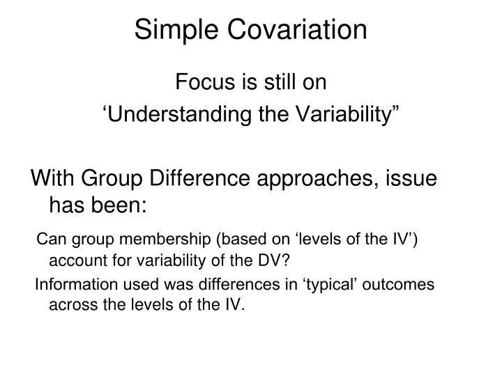 simple covariation