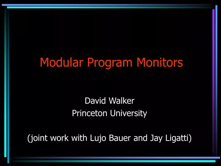 modular program monitors