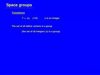 Space groups