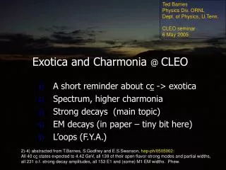 Exotica and Charmonia @ CLEO