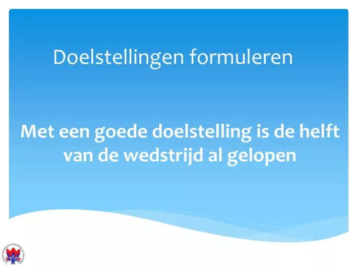 doelstellingen formuleren