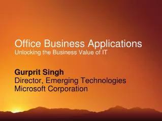 Office Business Applications Unlocking the Business Value of IT