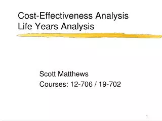 Cost-Effectiveness Analysis Life Years Analysis