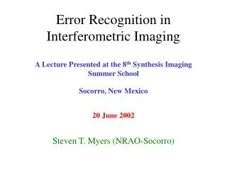 Error Recognition in Interferometric Imaging