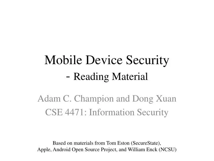 mobile device security reading material