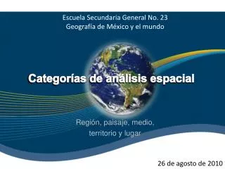 categor as de an lisis espacial
