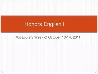 Honors English I